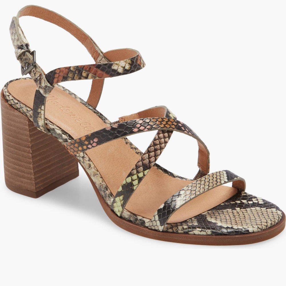 🆕 NWT Madewell Edie Sandal in Snake Embossed Leather
